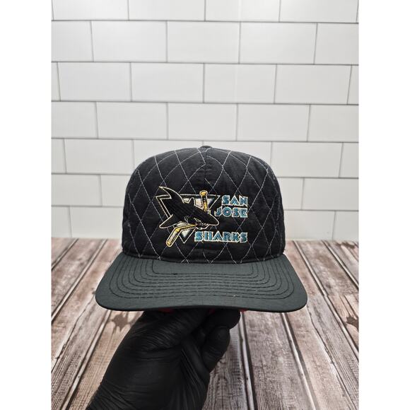 Starter San Jose Sharks Vintage Quilted Plain Logo Adjustable Snapback Hat NHL - Picture 1 of 9